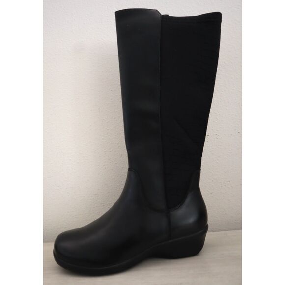 Propet WFX195L Women Sz 7.5X (2E) Black West Knee-High Leather Riding Boots - Picture 7 of 14